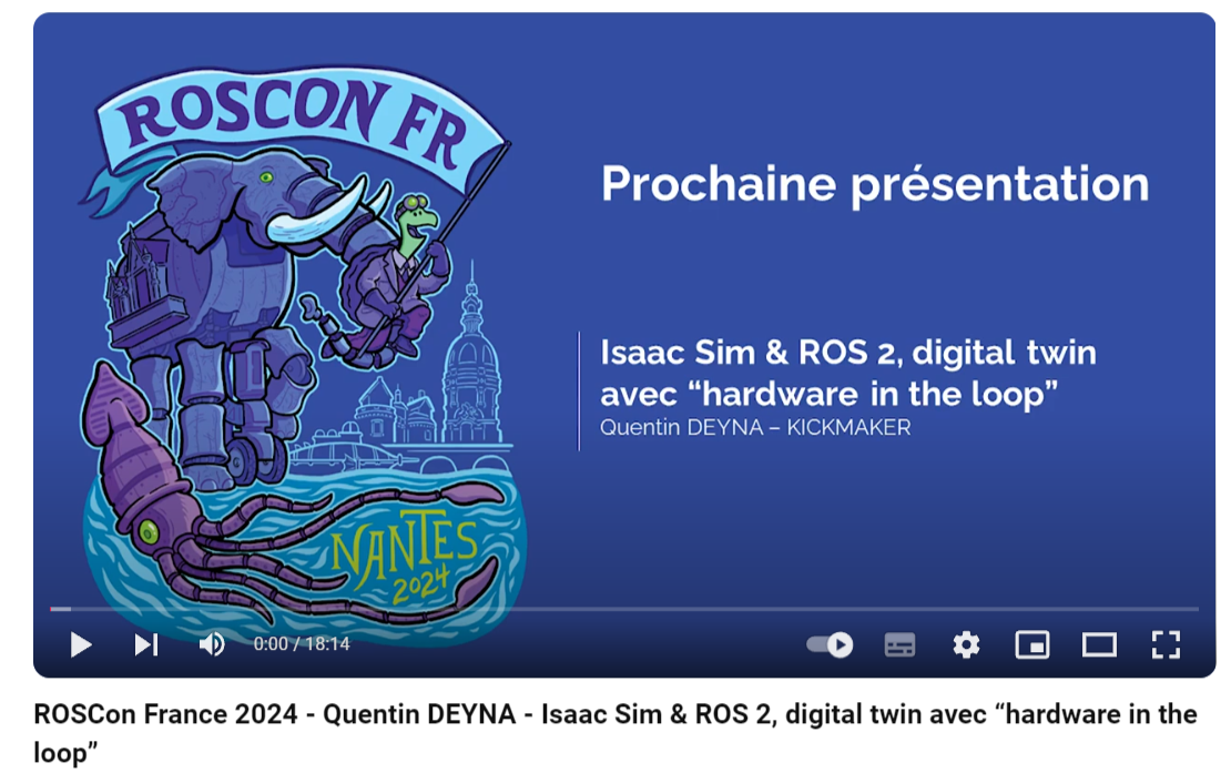 ROScon présentation ISAAC SIM et ROS 2 Kickmaker