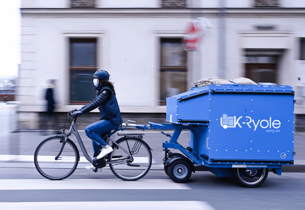 image représentant un charriot logistique du dernier kilometre pour lequel kickmaker a réalisé un banc de test