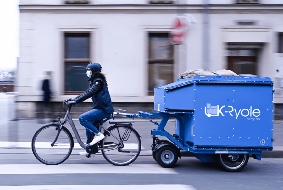 image représentant un charriot logistique du dernier kilometre pour lequel kickmaker a réalisé un banc de test